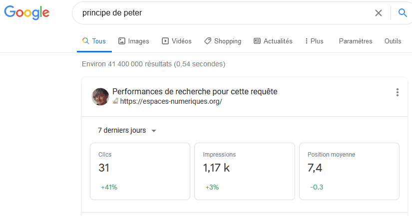 résultats requete